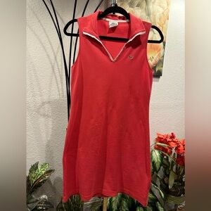 Lacoste Sleeveless Pipped and Tipped Solid Polo Dress size 40